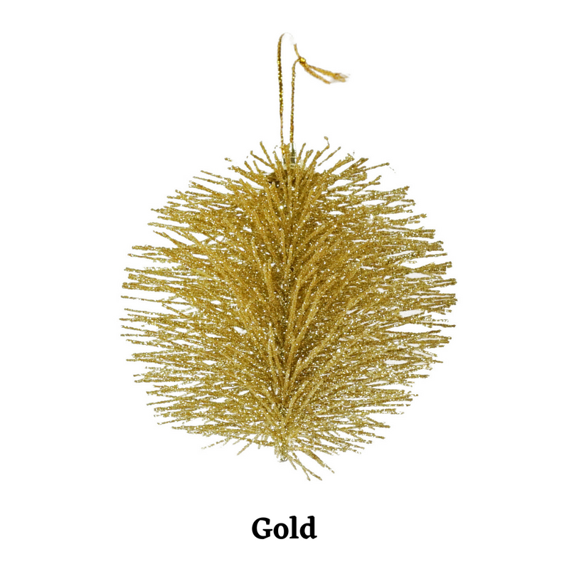 Glitter Spiky Bauble 80mm Assorted