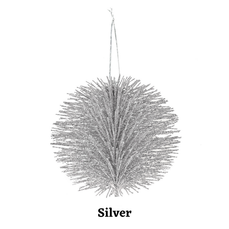 Glitter Spiky Bauble 80mm Assorted