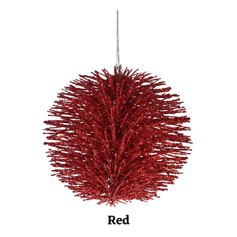 Glitter Spiky Bauble 80mm Assorted