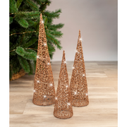 Light Up Glitter Cone Tree 3pc – thumbnail