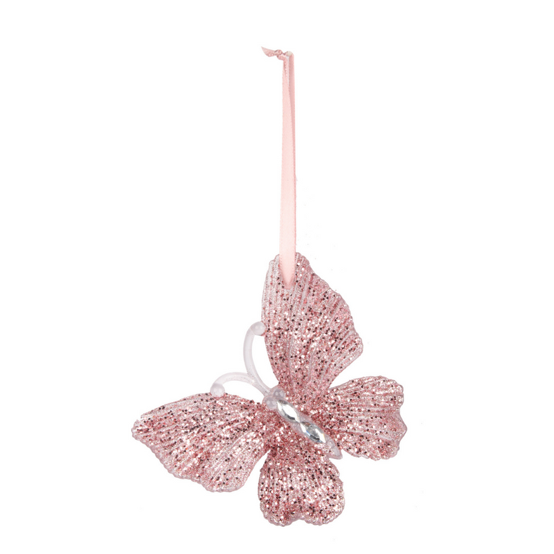 Pink Butterfly Tree Decor 10x9cm