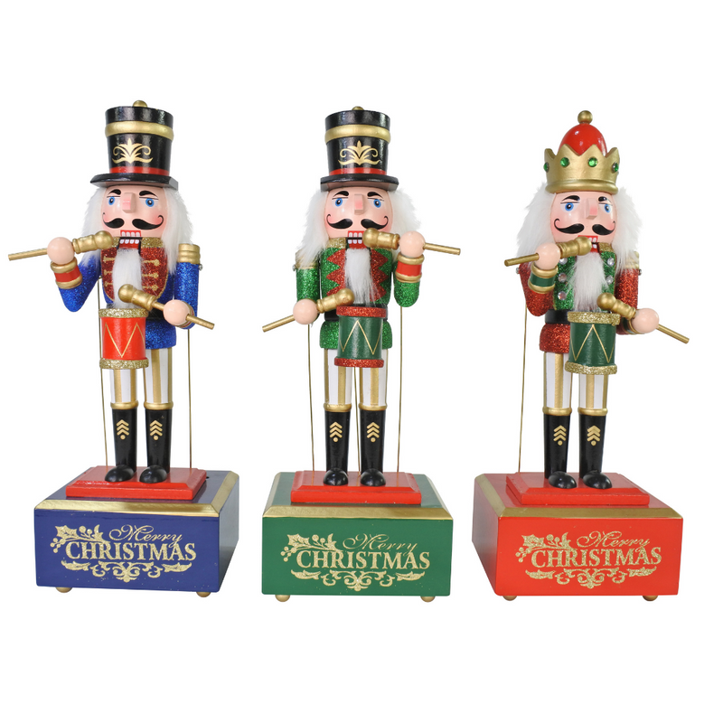 Windup Nutcracker Music Box 31cm Assorted
