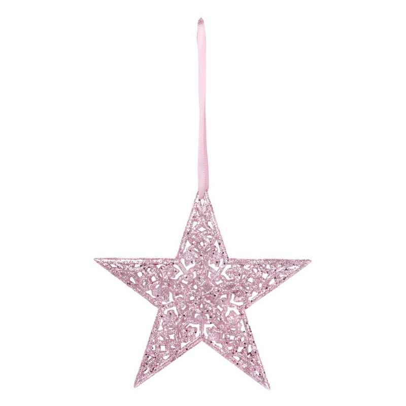 Pink Glitter Tree Decoration 12.5cm