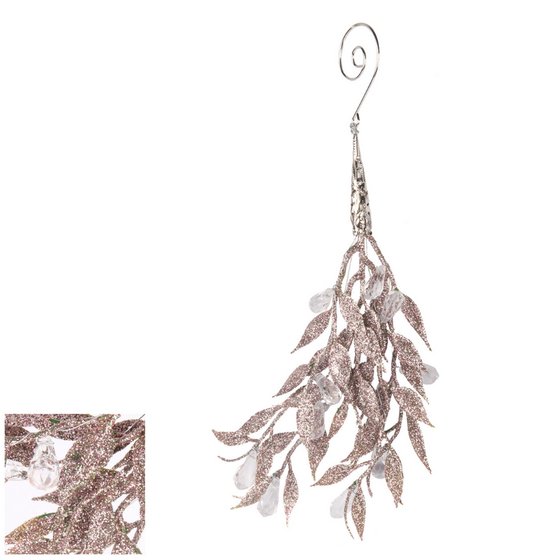 Pink Leaf with Crystal Tree Decor 10x20.5cm