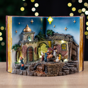 Nativity Sceneâ„¢ LED Musical Nativity Book Scene Rotate – thumbnail