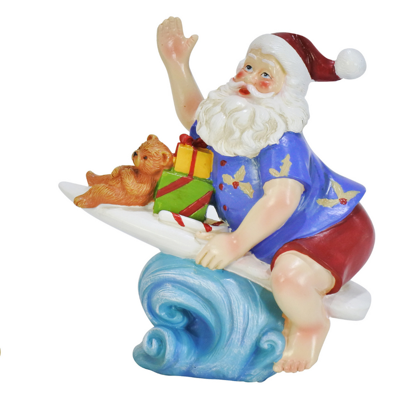 Resin Surfing Santa