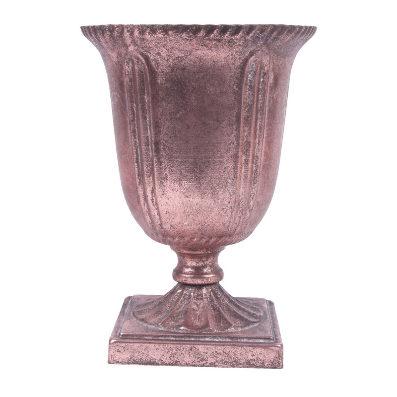 Antique Rose Gold Metal Planter 