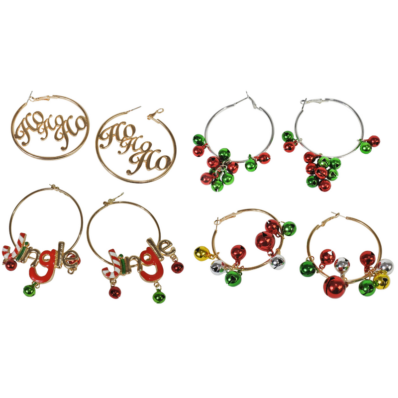 Christmas Earringsâ„¢ Hoop Earrings Mix