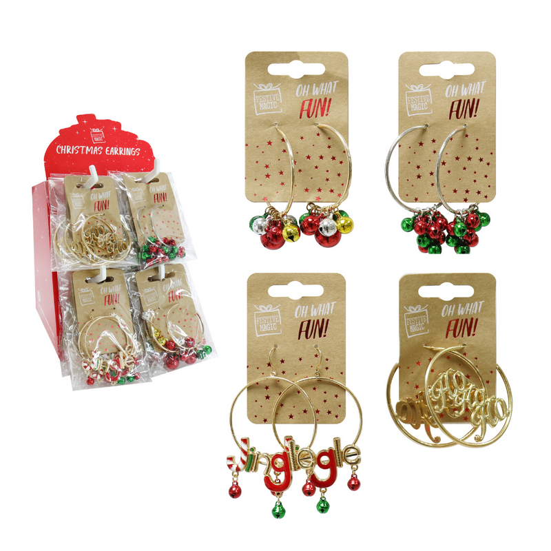 Christmas Earringsâ„¢ Hoop Earrings Mix