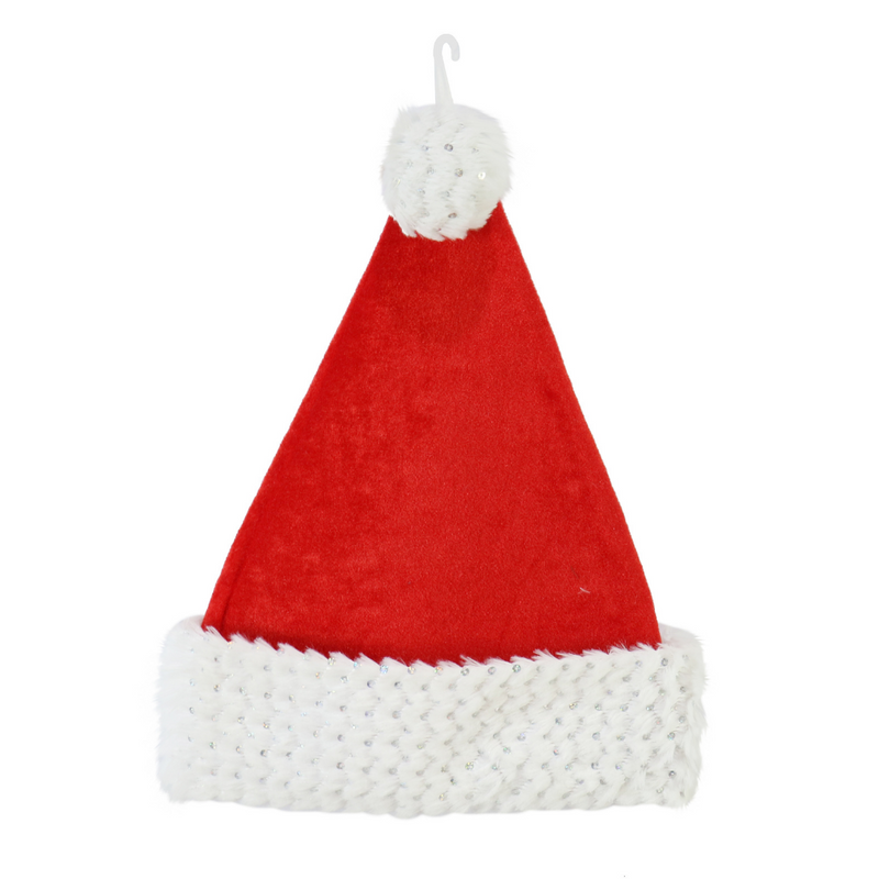 Santa Hatâ„¢ Santa Hat with Silver Sequins Trim
