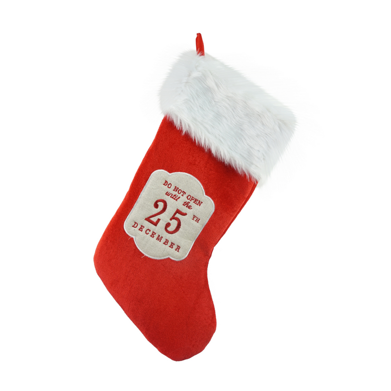 Stocking Velvet Emb Badge