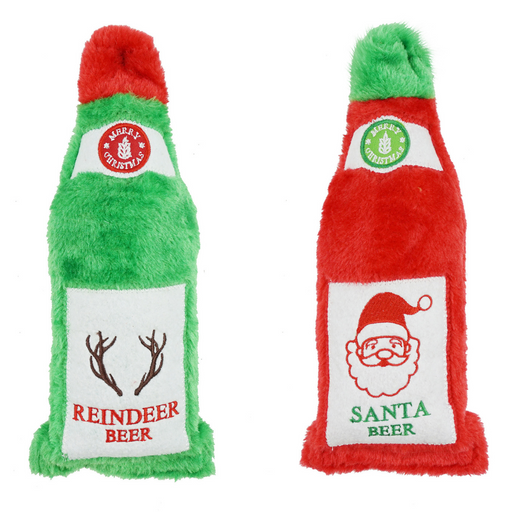 Pet Toy Beer Bottle with Crunch