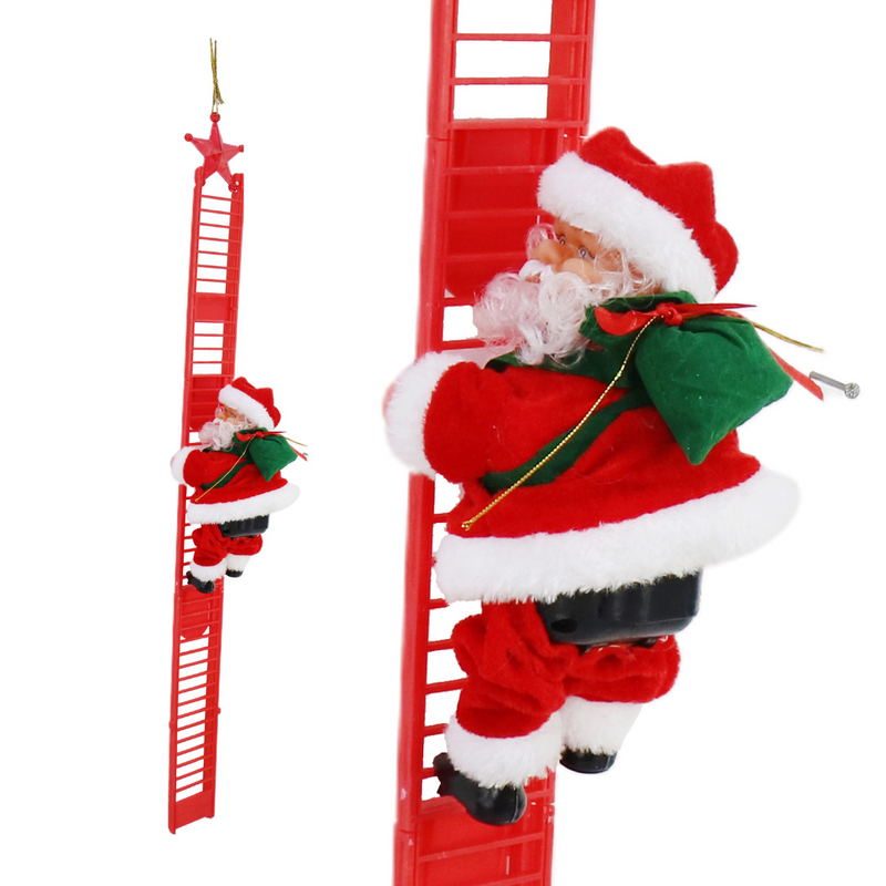 Animated Climbing Santa on Ladder