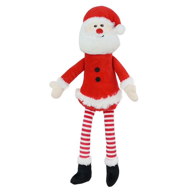 Dog Toy Dangly Leg Plush Santa 