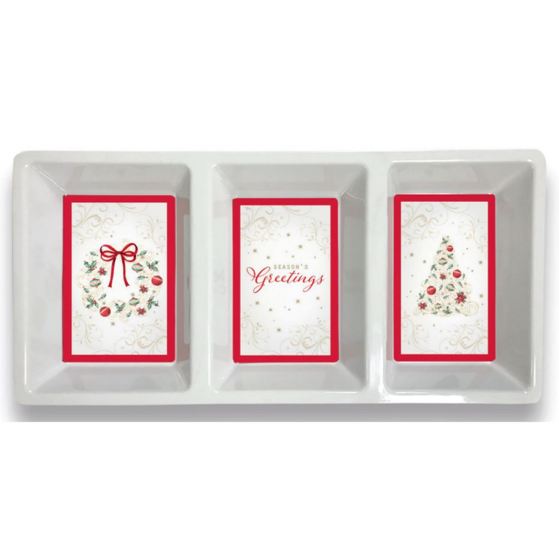 Christmas Melmix 3 Section Traditional Tray 