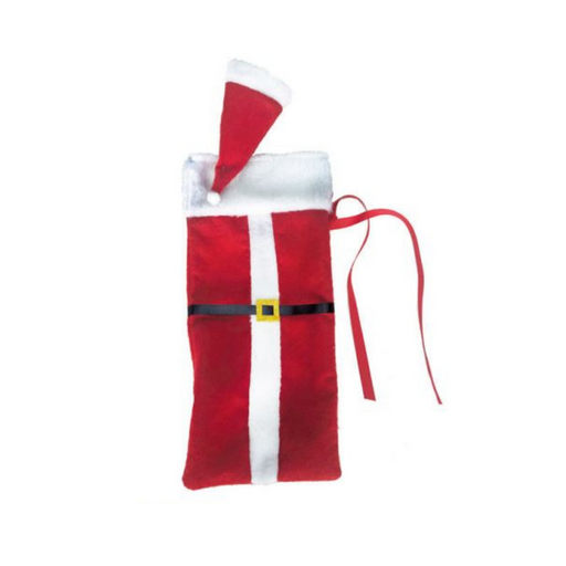 Christmas Santa Suit & Hat Novelty Bottle Bag 