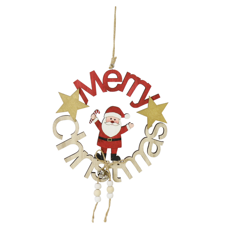 Merry Christmas Santa Plaque 22cm