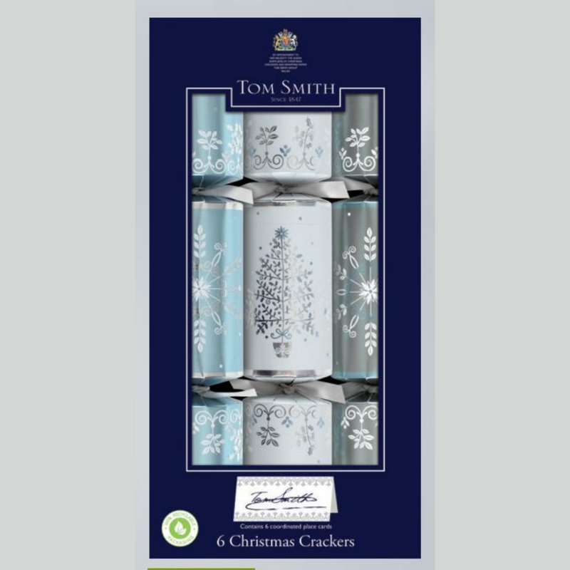 Tom Smith BonBons in Silver White Dinner Cube 12in/30cm