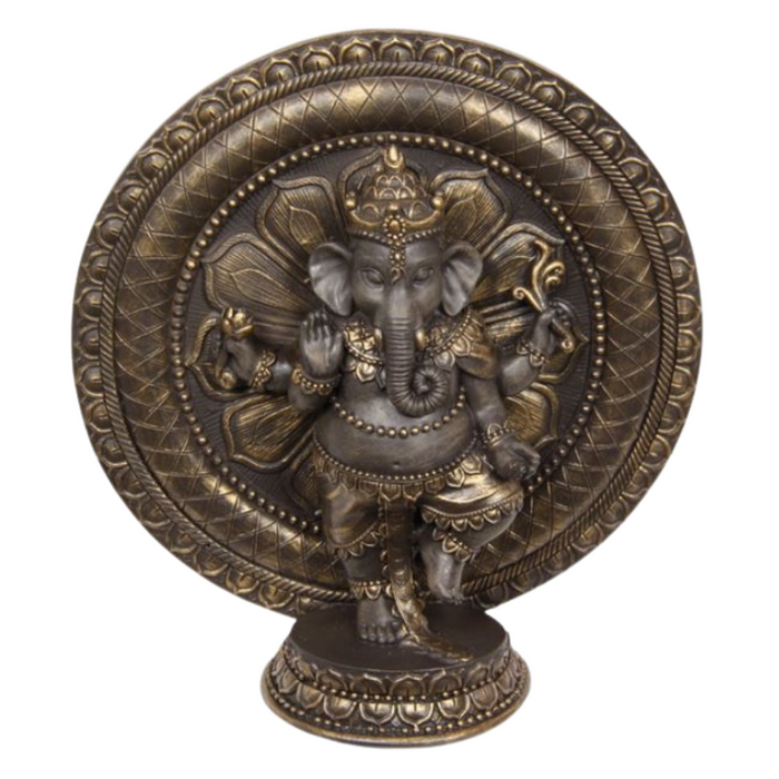 Dancing Ganesh™ Dancing Ganesh with Lotus Bronze/Gold 19cm
