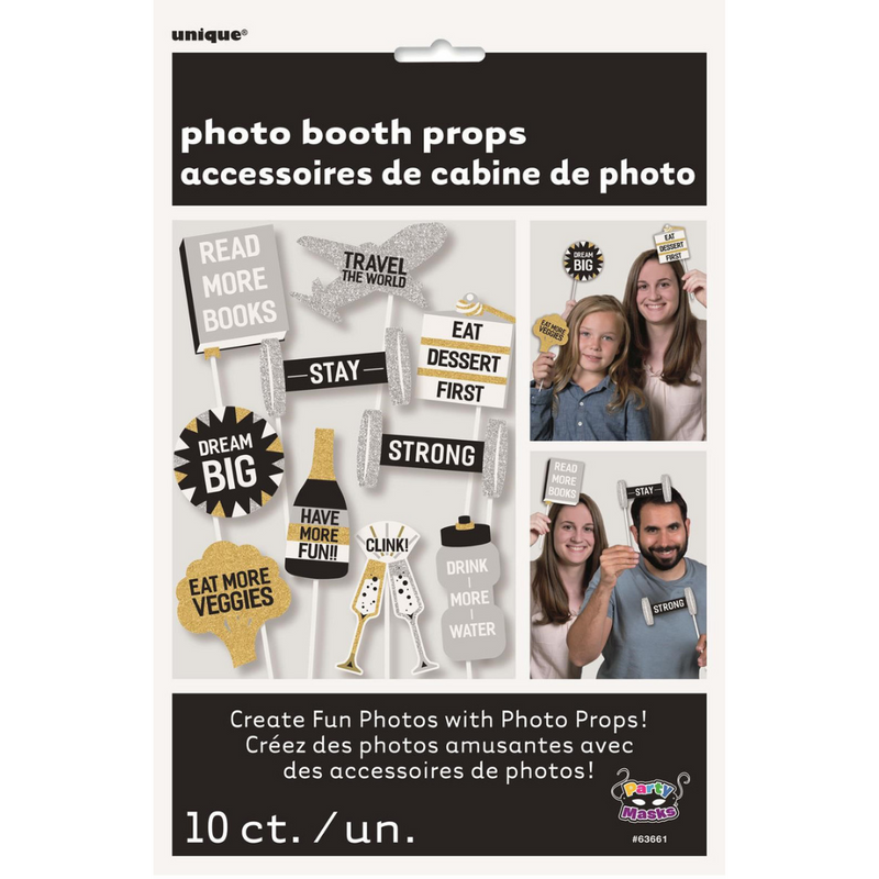 New Year resolution selfie photo props