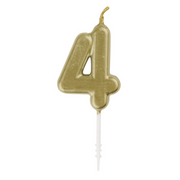 Mini Gold Numeral Pick Candles - 4 – thumbnail