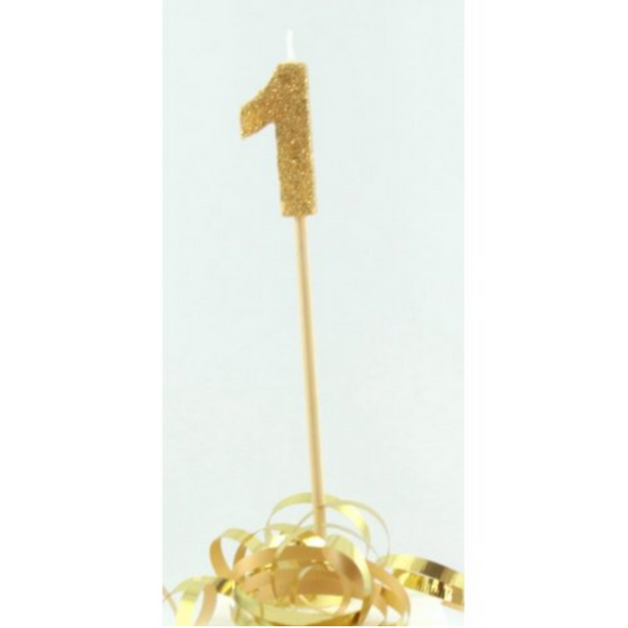 Candle Gold Glitter Long Stick #1