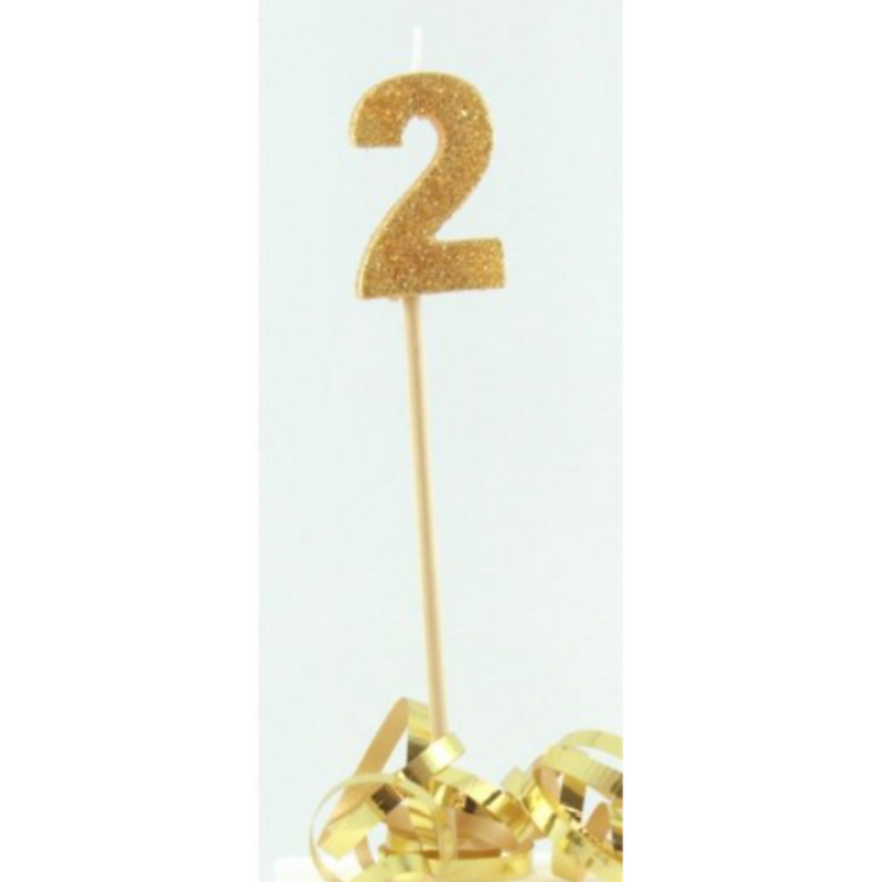 Candle Gold Glitter Long Stick #2