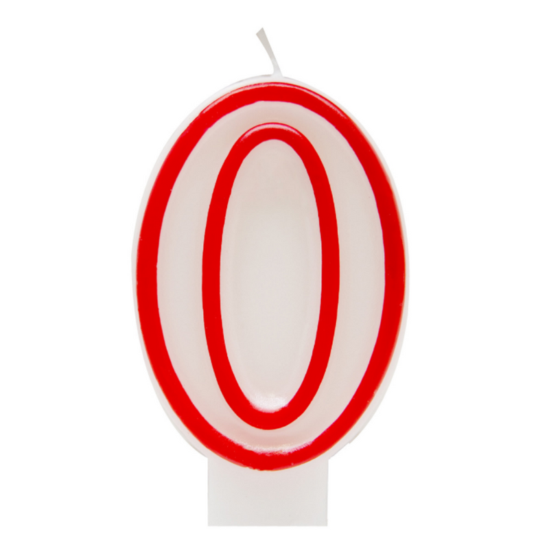 Numeral Candle 0 - Red