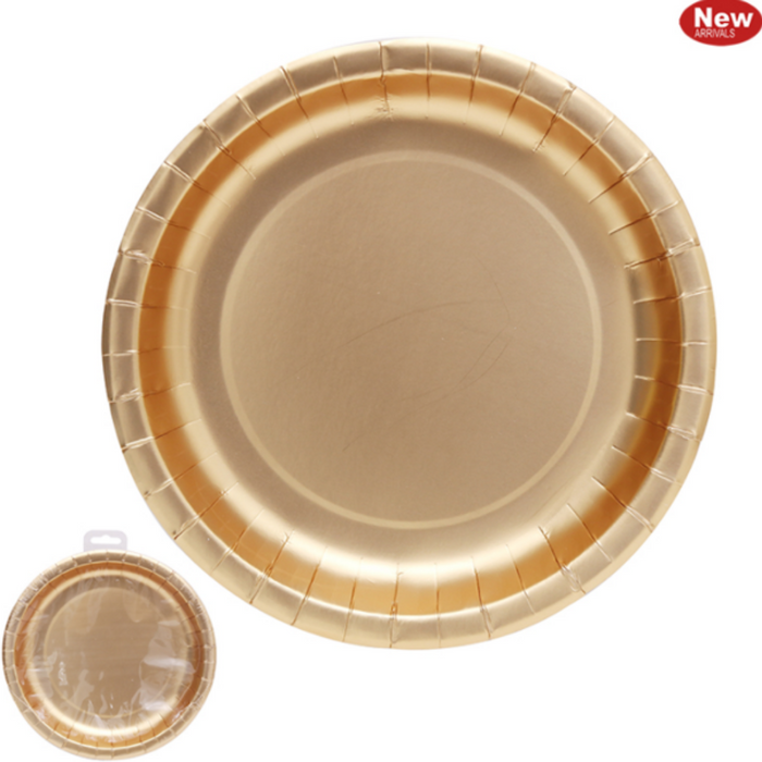 Champagne Gold Plates 230Mm Pk Of 12