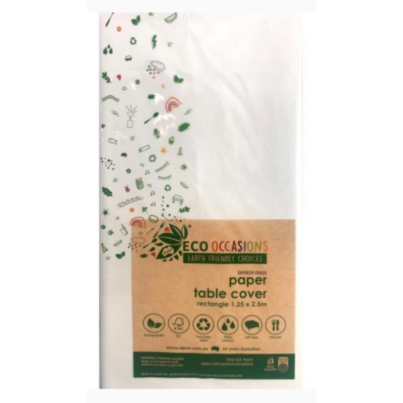 Paper Tablecover Rectangle White (250x125cm)