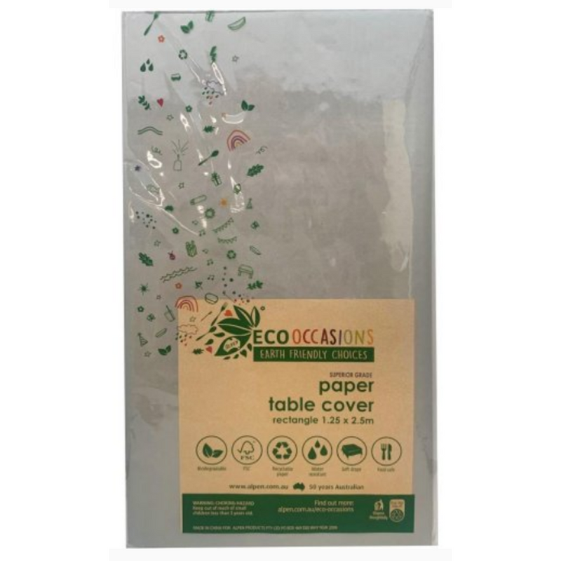 Paper Tablecover Rectangle Silver (250x125cm)