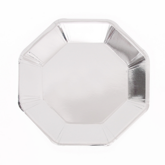 Foiled Plates Silver 18Cm Pk Of 12