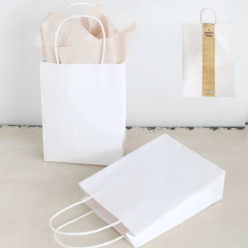 2pk Lrg White Kraft bag (26x32x10.2cm)