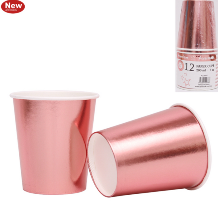 Rose Gold Cups 200Ml Pk Of 12