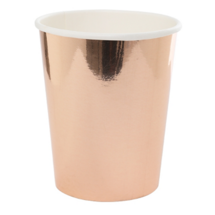 FS Paper Cup 260ml Metalic Rose Gold 10pk