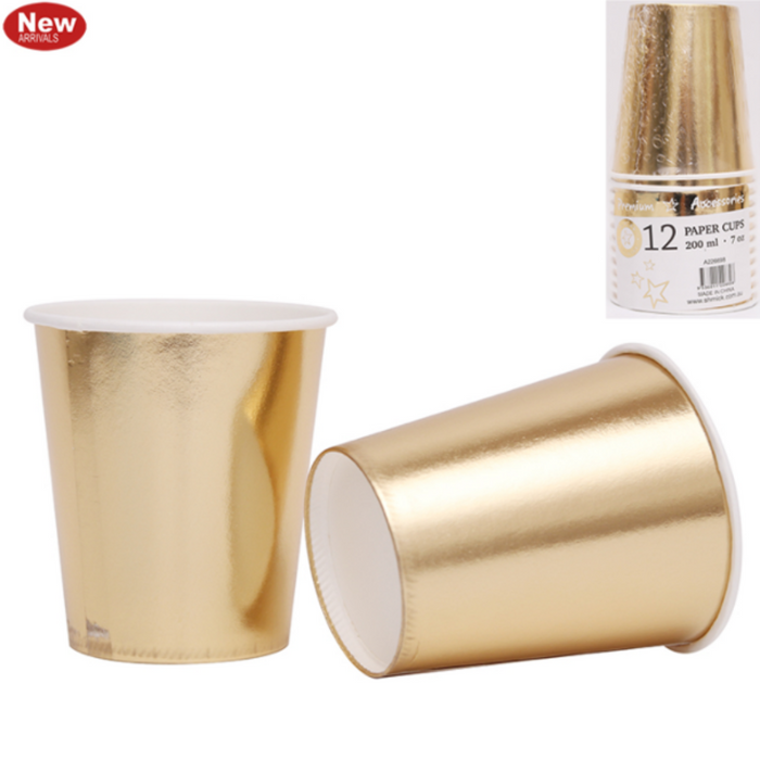 Champagne Gold Cups 200Ml Pk Of 12
