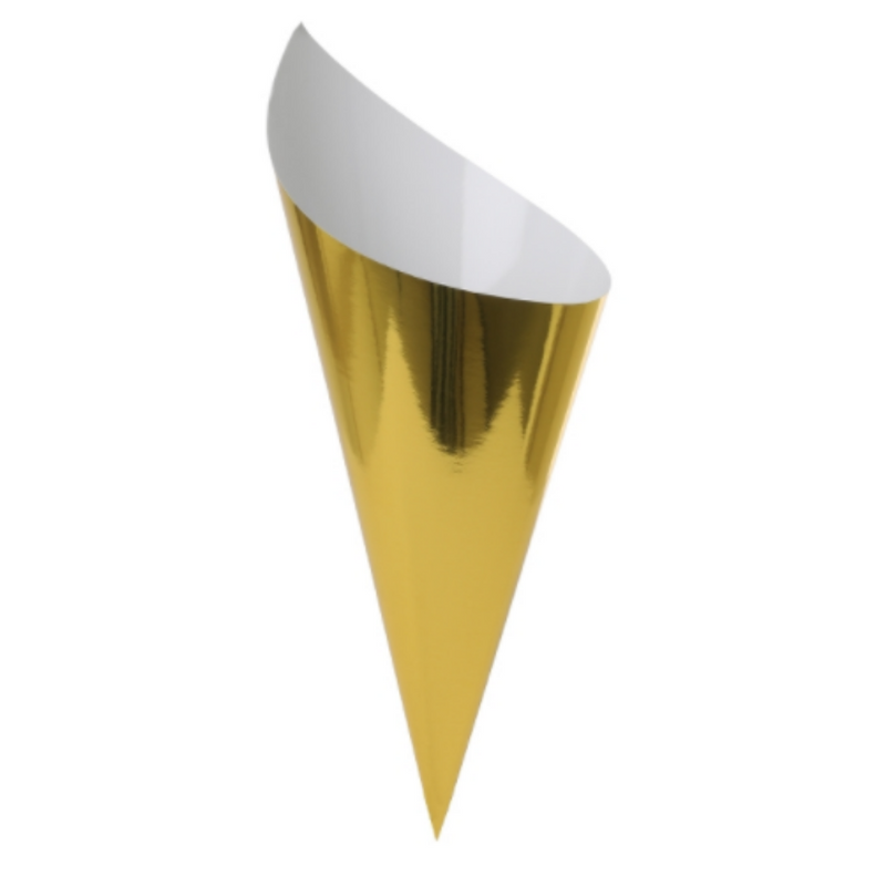 Paper Snack Cone Metallic Gold 10pk Five Star