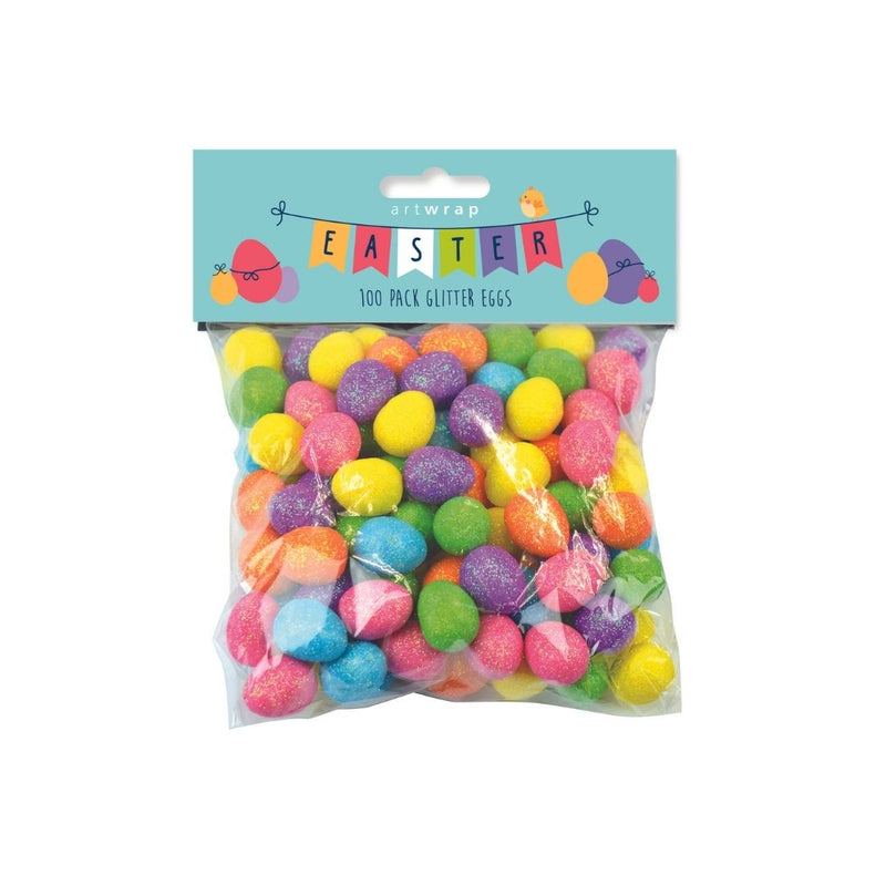 100Pk Glitter Mini Egg Deco