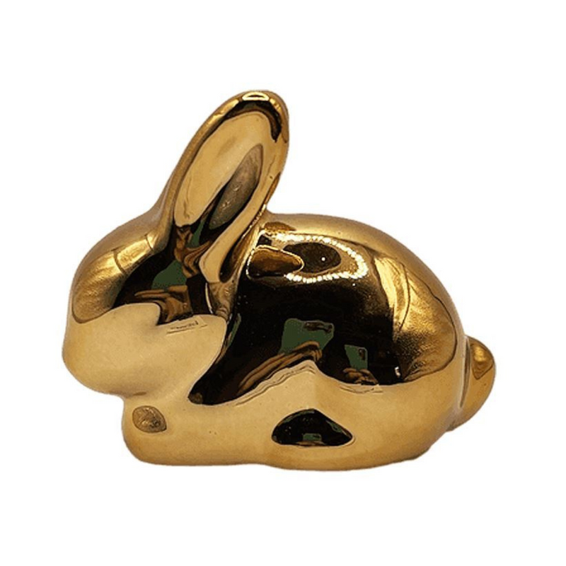 Ronis Easter Decor Ceramic Rabbit 6x7cm Gold
