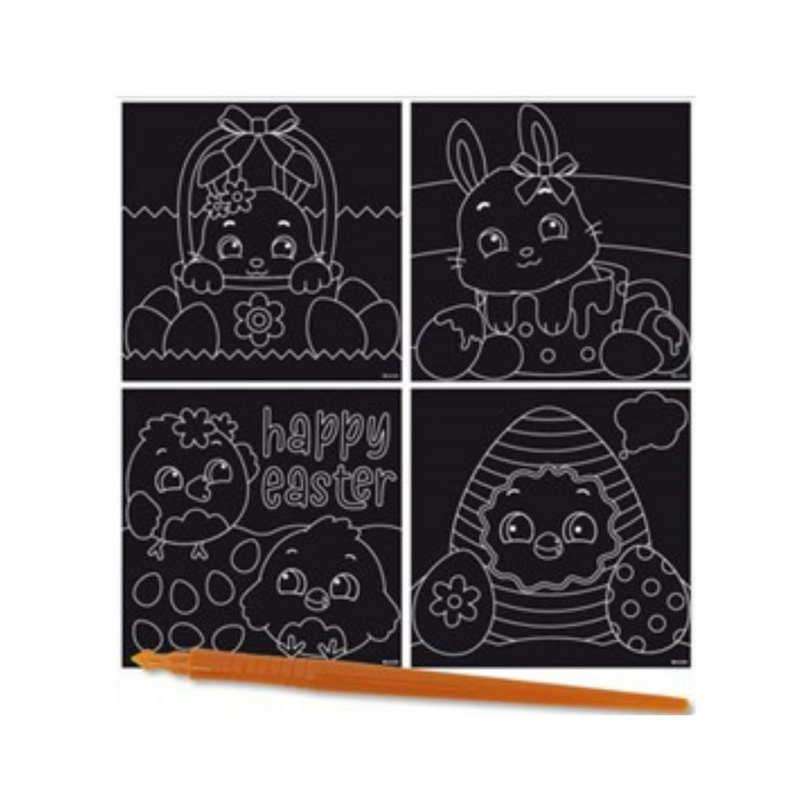 Ronis Easter Scratch Art Picture 4pk