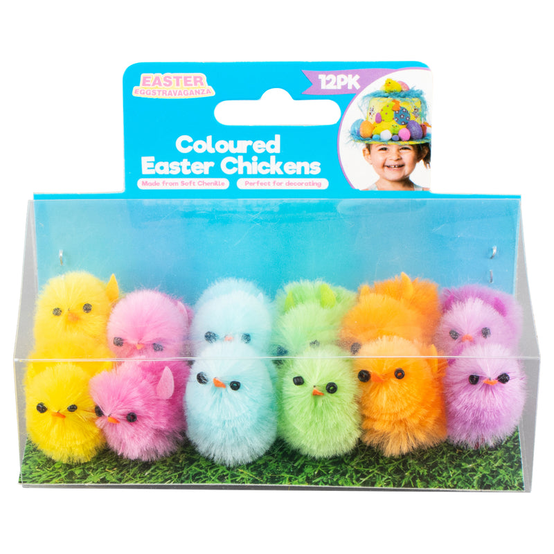 Easter Chicken Small Assorted Colours 3cm 12pk