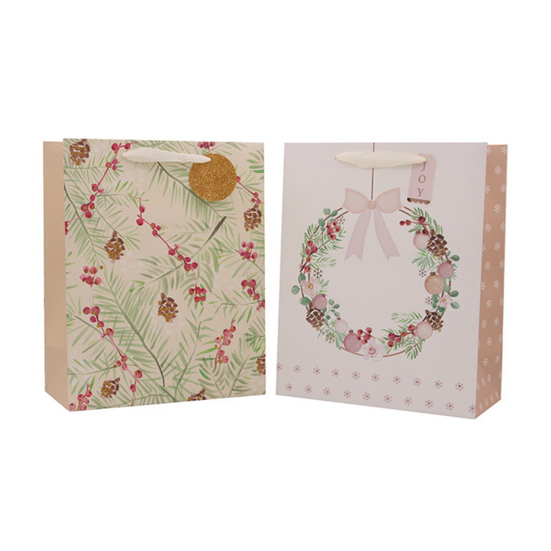 Ronis Eggnog and Mistletoe Gift Bag Medium 2pk