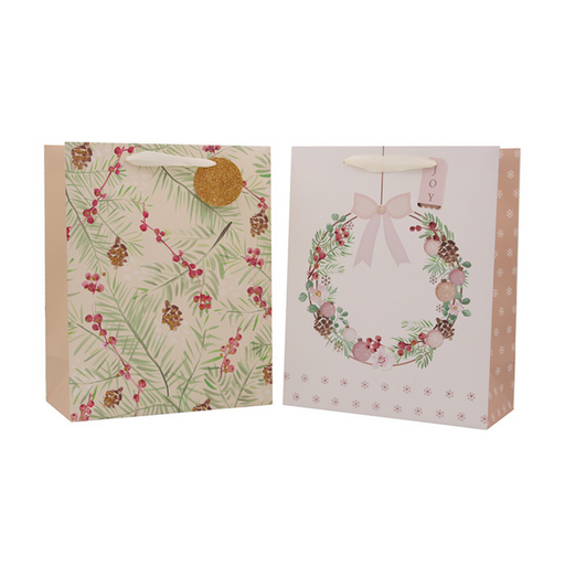 Ronis Eggnog and Mistletoe Gift Bag Medium 2pk