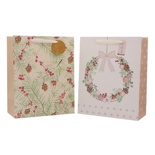 Ronis Eggnog and Mistletoe Gift Bag Small 2pk