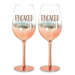 Ronis Engagement Rose Gold Ombre Wine Glass Set 430ml