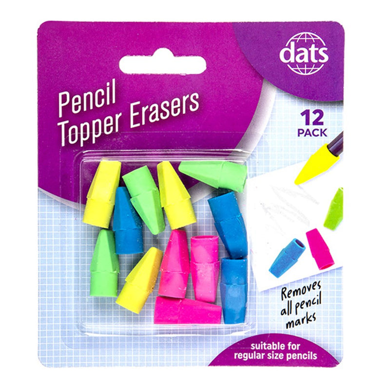 Ronis Eraser Pencil Topper Mixed Colour 12pk
