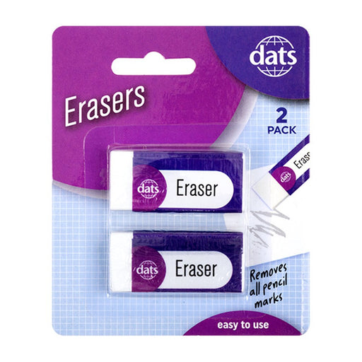 Vinyl eraser 2 pack for clean graphite pencil erasing in school and office