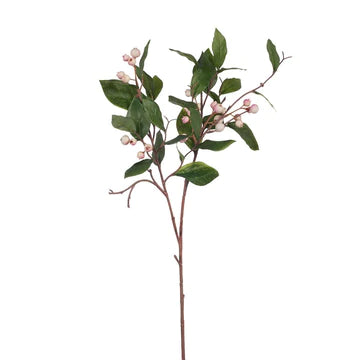 ARTIFICIAL FLOWERâ„¢ Berry Leaf Spray Cream Pink (73cml)