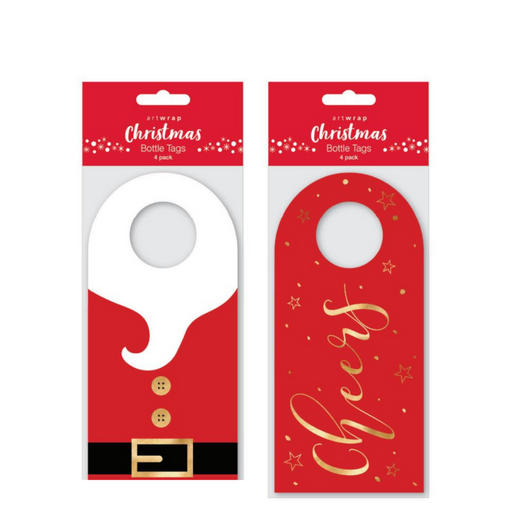Ronis FSC Christmas Traditional Bottle Tag 4pk 2 Asstd