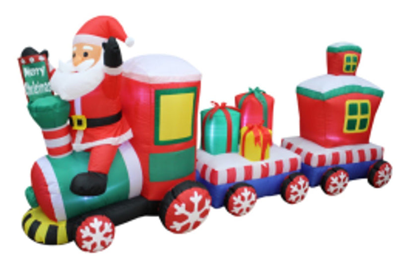 Santa driving long train Inflatables  240cm